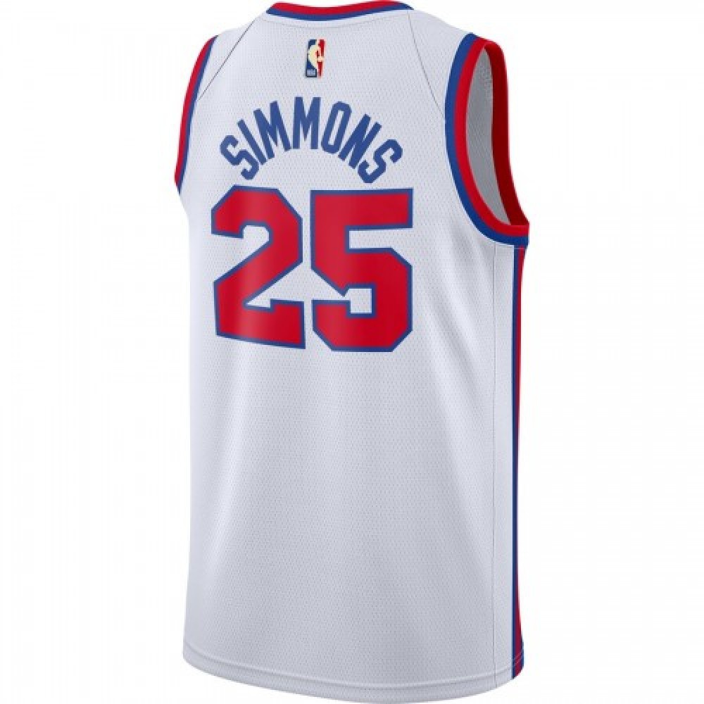 Men's Philadelphia 76ers Ben Simmons #25 White Hardwood Classics Finished Swingman Jersey-Pro Kit Vault | Brand New 26/27 Sports Jerseys
